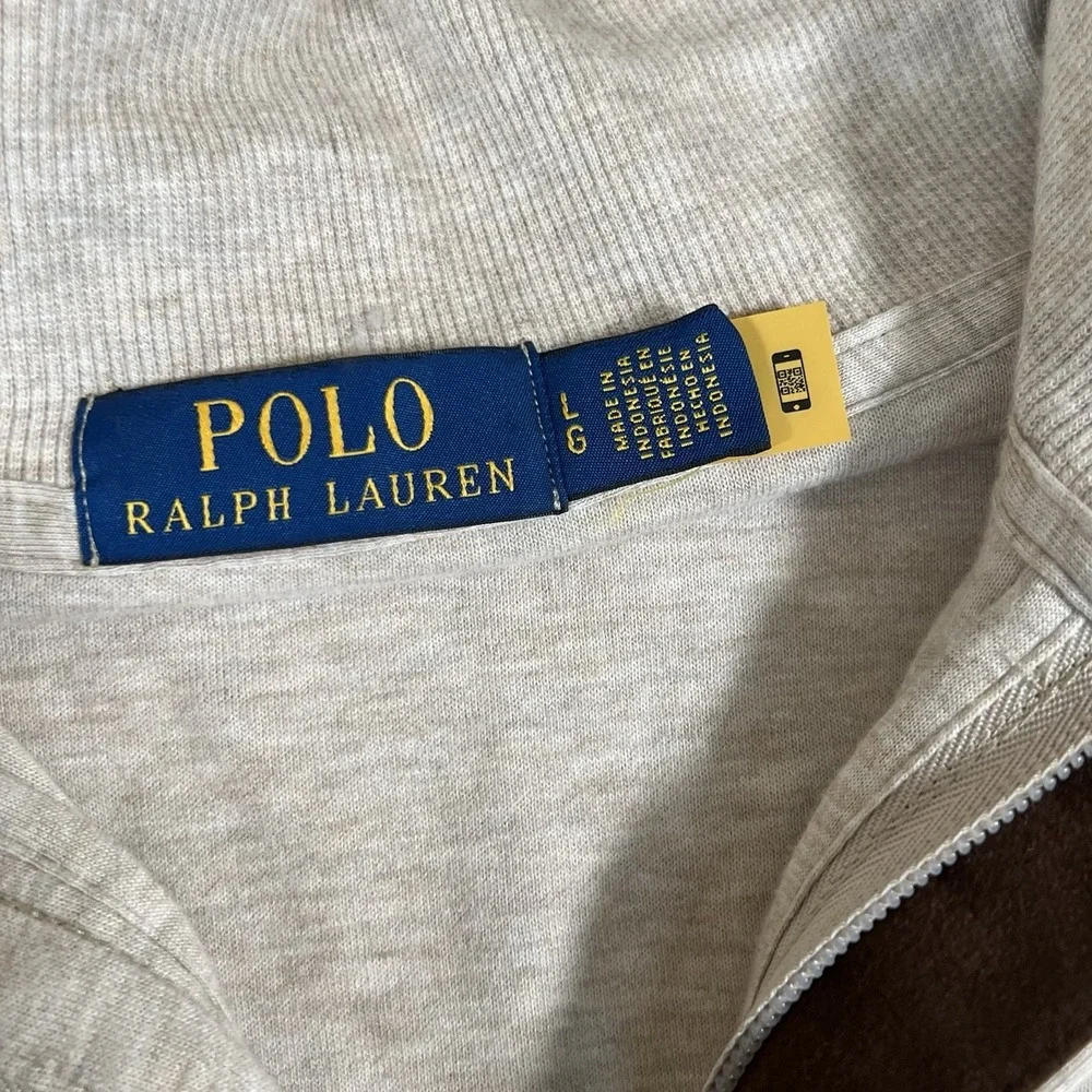 Polo Ralph Lauren Long Sleeve Luxury Jersey Quarter Zip Sweater 1/4 Size L - Picture 5 of 7